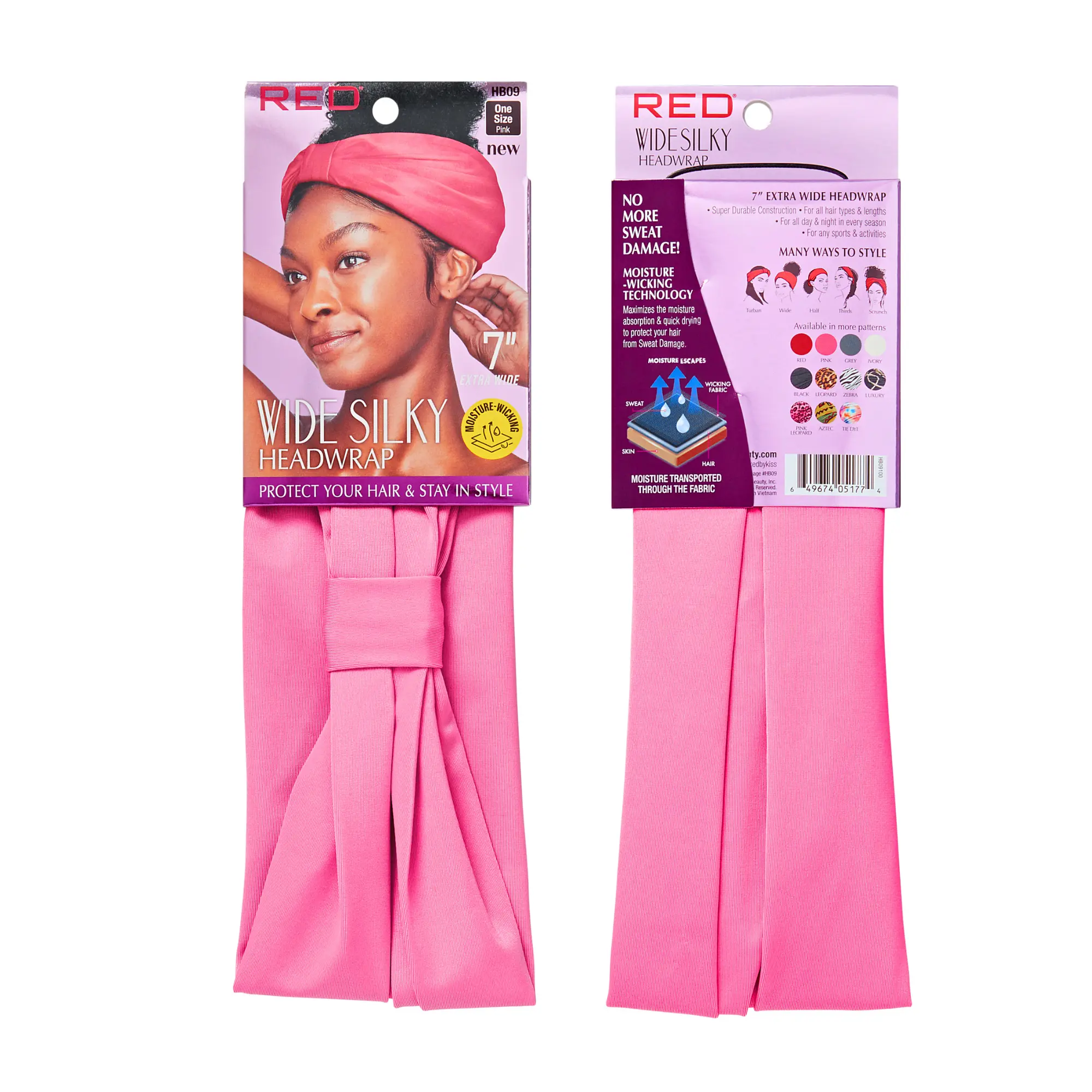 RED by KISS 7” Extra Wide Dry-Fit Headwrap – Moisture-Wicking - Image 9