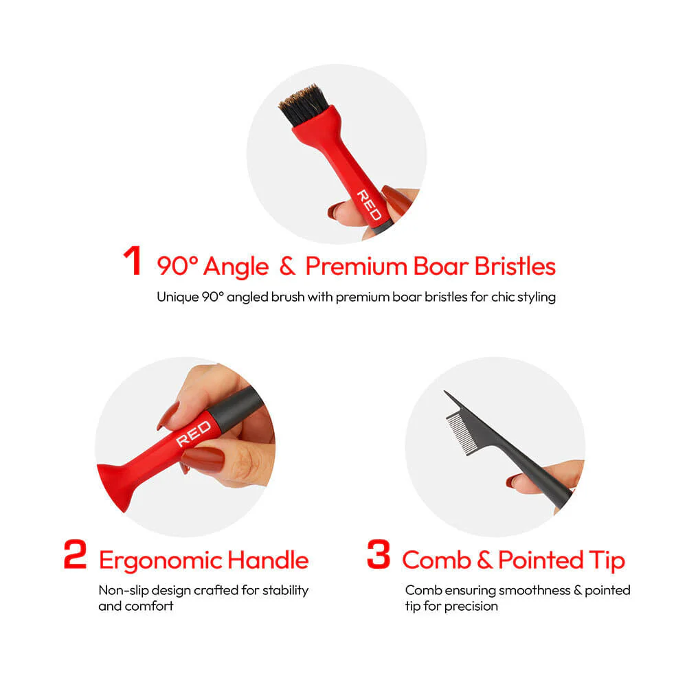 RED by KISS 90¡ Angled Edge Pro Brush with Pin Tail - Image 4