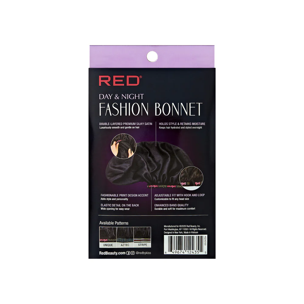 RED by KISS Adjustable Fashion Hair Bonnet for Day & Night Hair Protection - Image 42