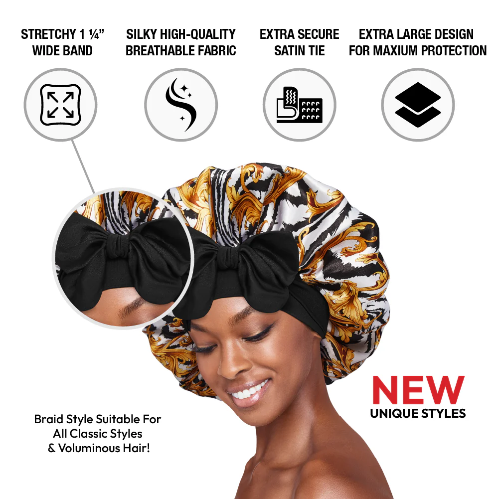 RED by KISS Adjustable Satin Bonnet with Tie Band – Extra Large Silky Cap for Braids, Locs & Curls - Image 17