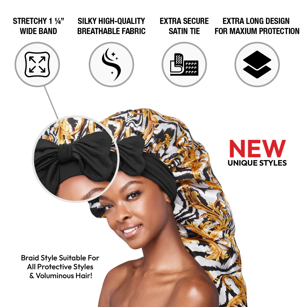 RED by KISS Adjustable Satin Bonnet with Tie Band – Extra Large Silky Cap for Braids, Locs & Curls - Image 37