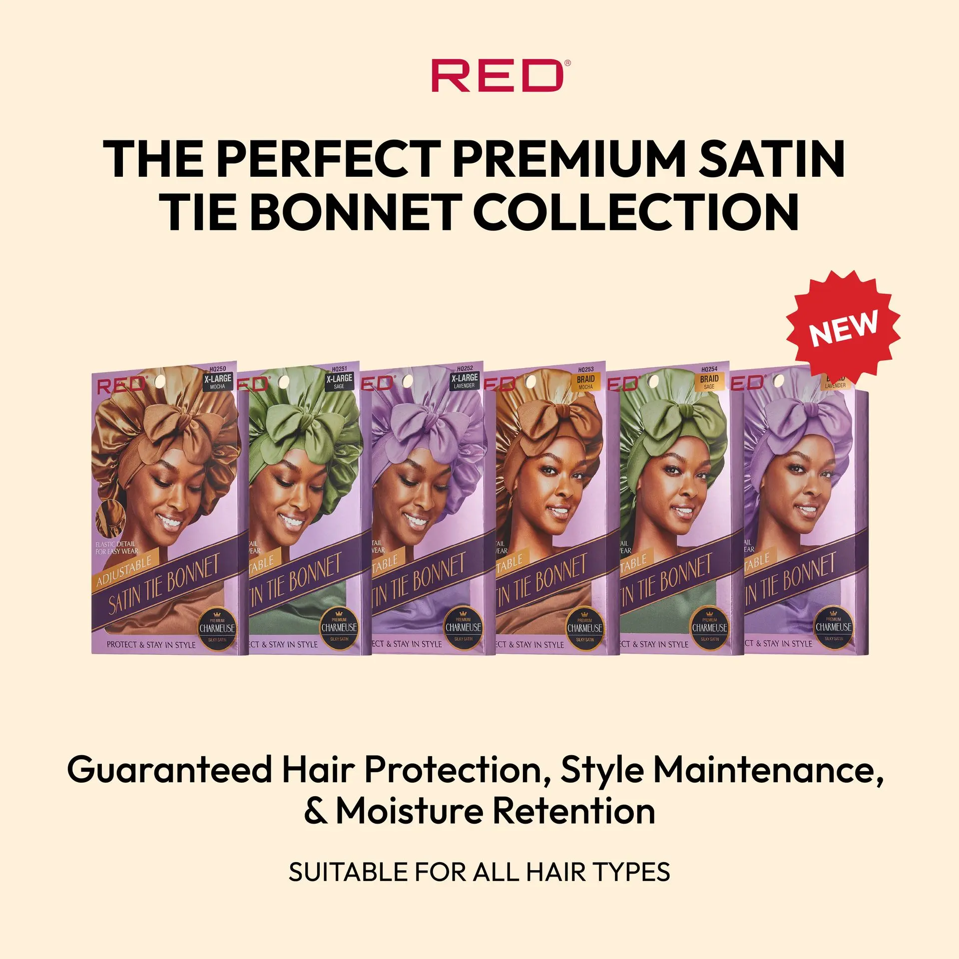 RED by KISS Adjustable Satin Bonnet with Tie Band – Extra Large Silky Cap for Braids, Locs & Curls - Image 67