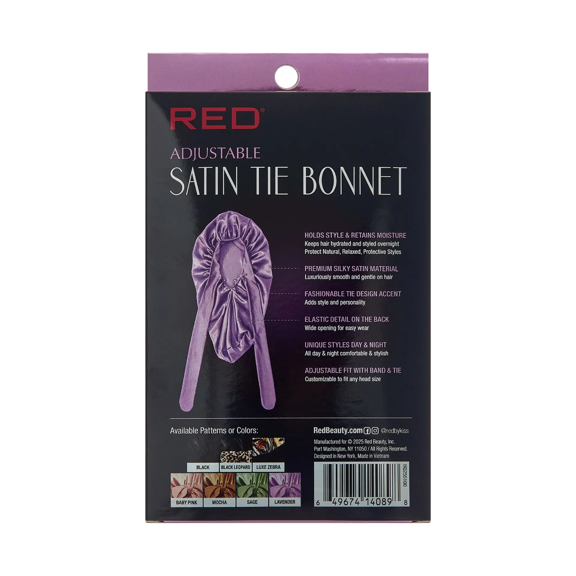RED by KISS Adjustable Satin Bonnet with Tie Band – Extra Large Silky Cap for Braids, Locs & Curls - Image 76