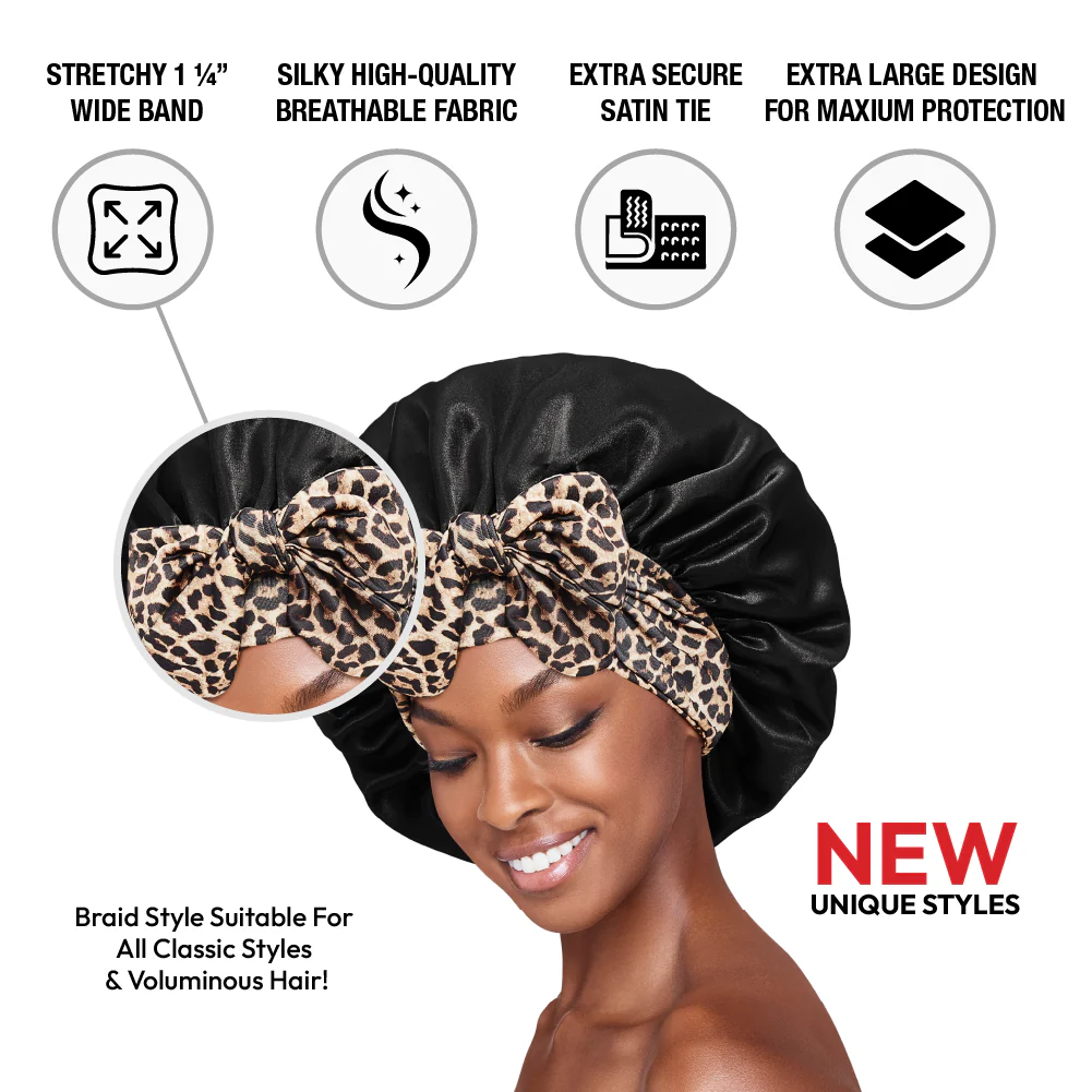 RED by KISS Adjustable Satin Bonnet with Tie Band – Extra Large Silky Cap for Braids, Locs & Curls - Image 8