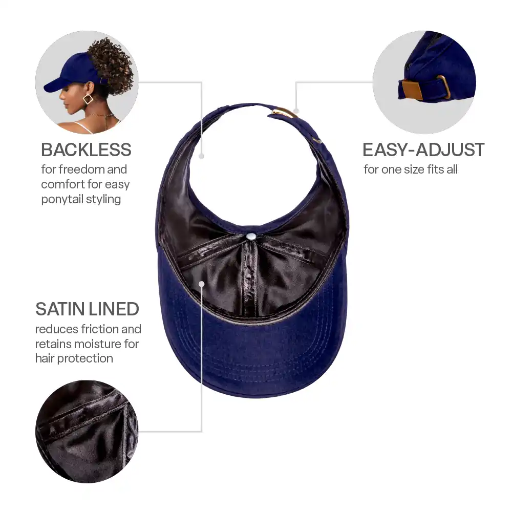 RED by KISS Adjustable Satin Lined Backless Baseball Cap - Image 22