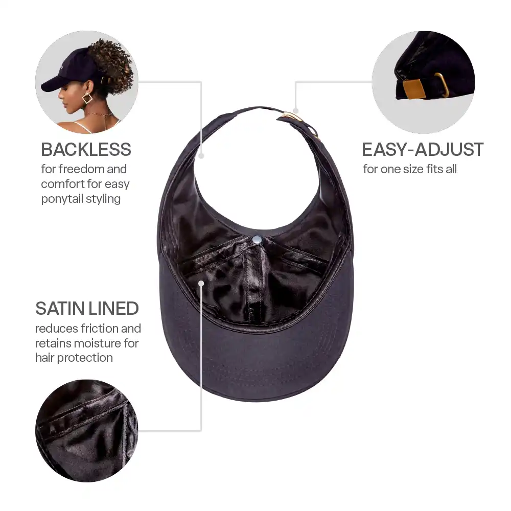 RED by KISS Adjustable Satin Lined Backless Baseball Cap - Image 24