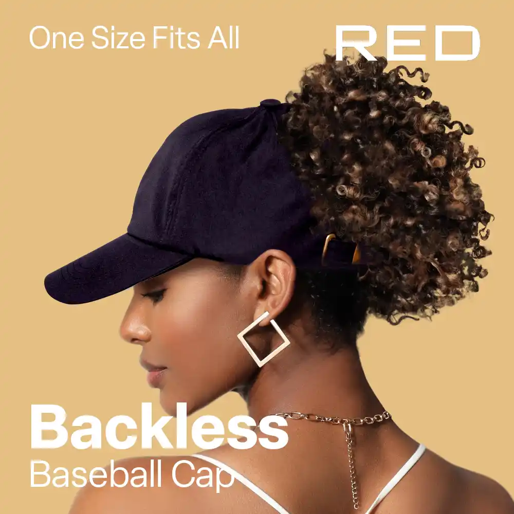 RED by KISS Adjustable Satin Lined Backless Baseball Cap - Image 5