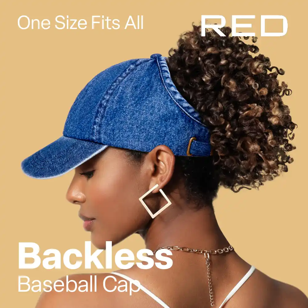 RED by KISS Adjustable Satin Lined Backless Baseball Cap - Image 7