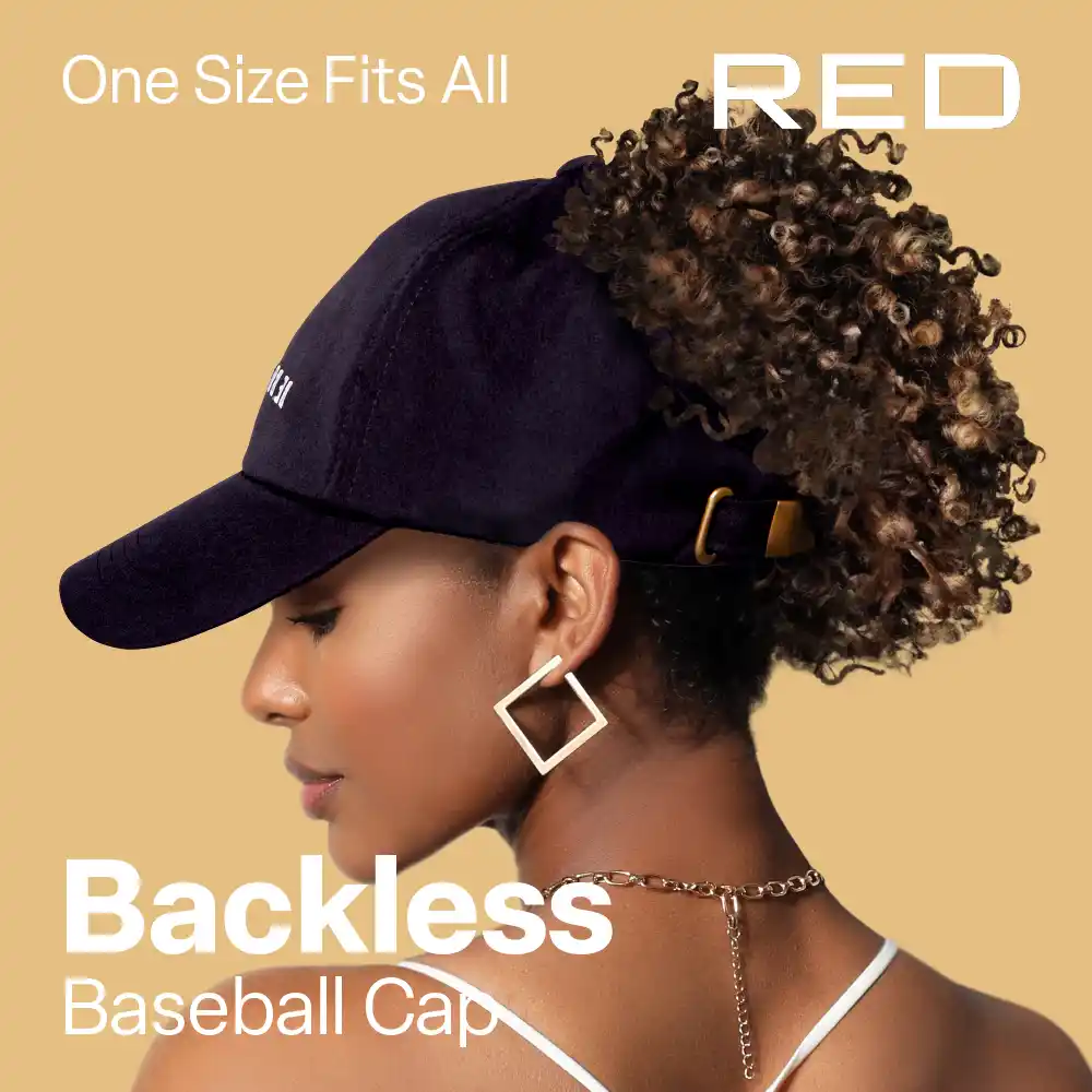 RED by KISS Adjustable Satin Lined Backless Baseball Cap - Image 8