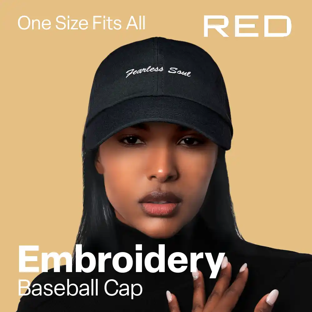 RED by KISS Adjustable Satin Lined Embroidered Baseball Cap - Image 3