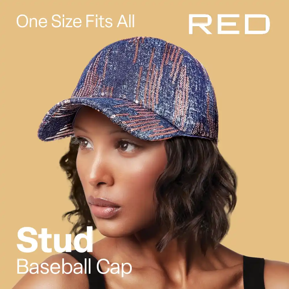 RED by KISS Adjustable Satin Lined Studded Baseball Cap - Image 11