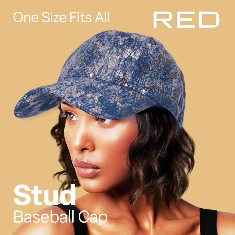 RED by KISS Adjustable Satin Lined Studded Baseball Cap - Image 12