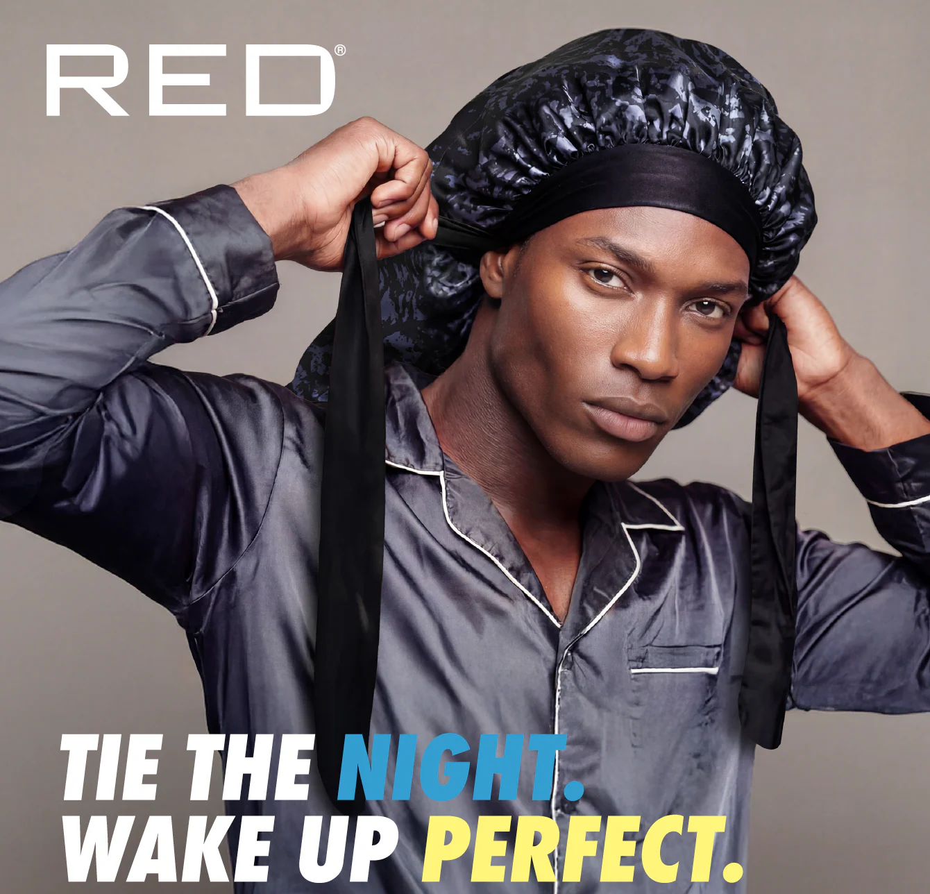 RED Adjustable Satin Tie Bonnet Sleep Cap for Braids, Locs & Natural Hair X-Large & Braid Sizes - Image 2