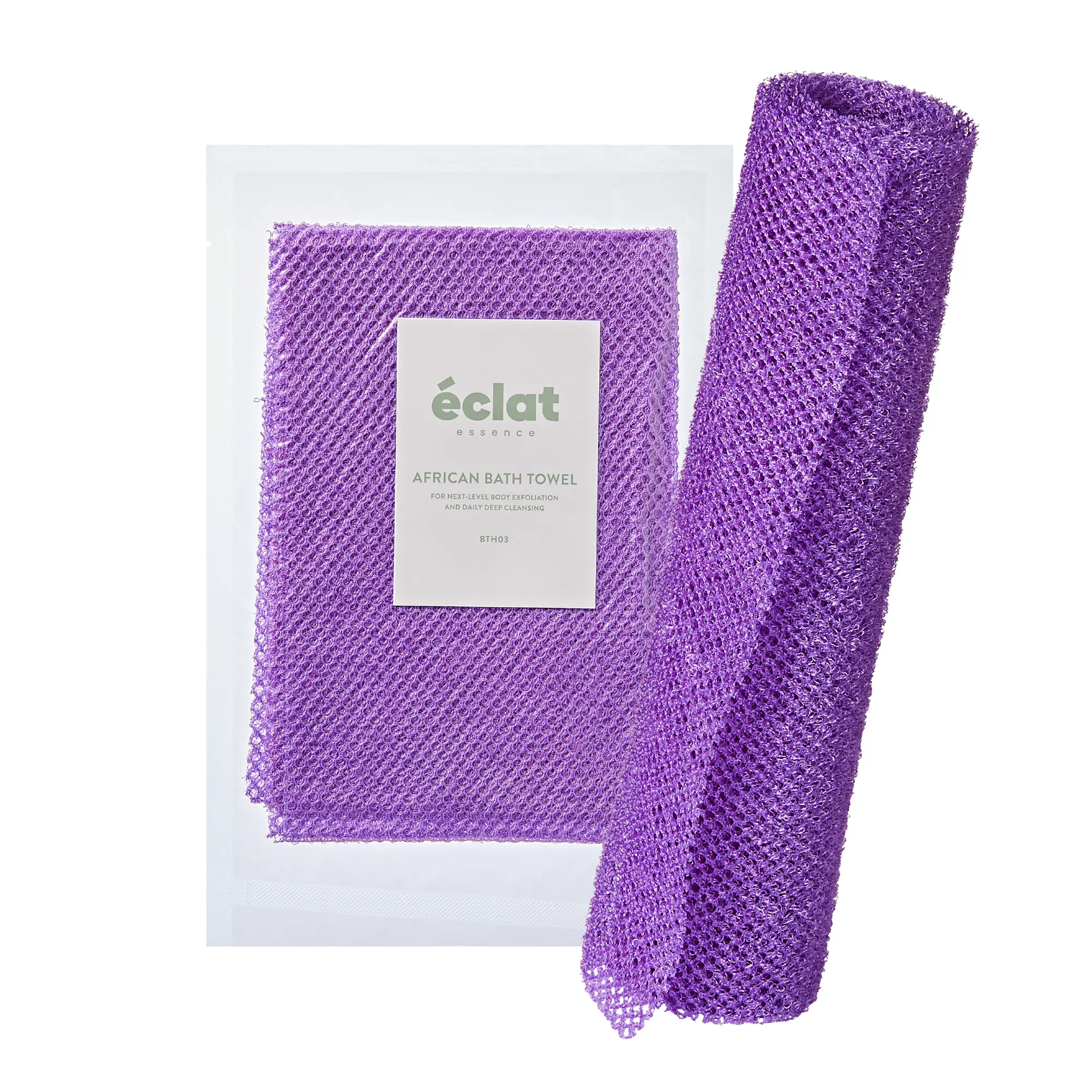 éclat African Bath Net Long Sponge – 1pc/ 3pcs Exfoliating Skin Smoother Shower Body Scrubber - Image 4