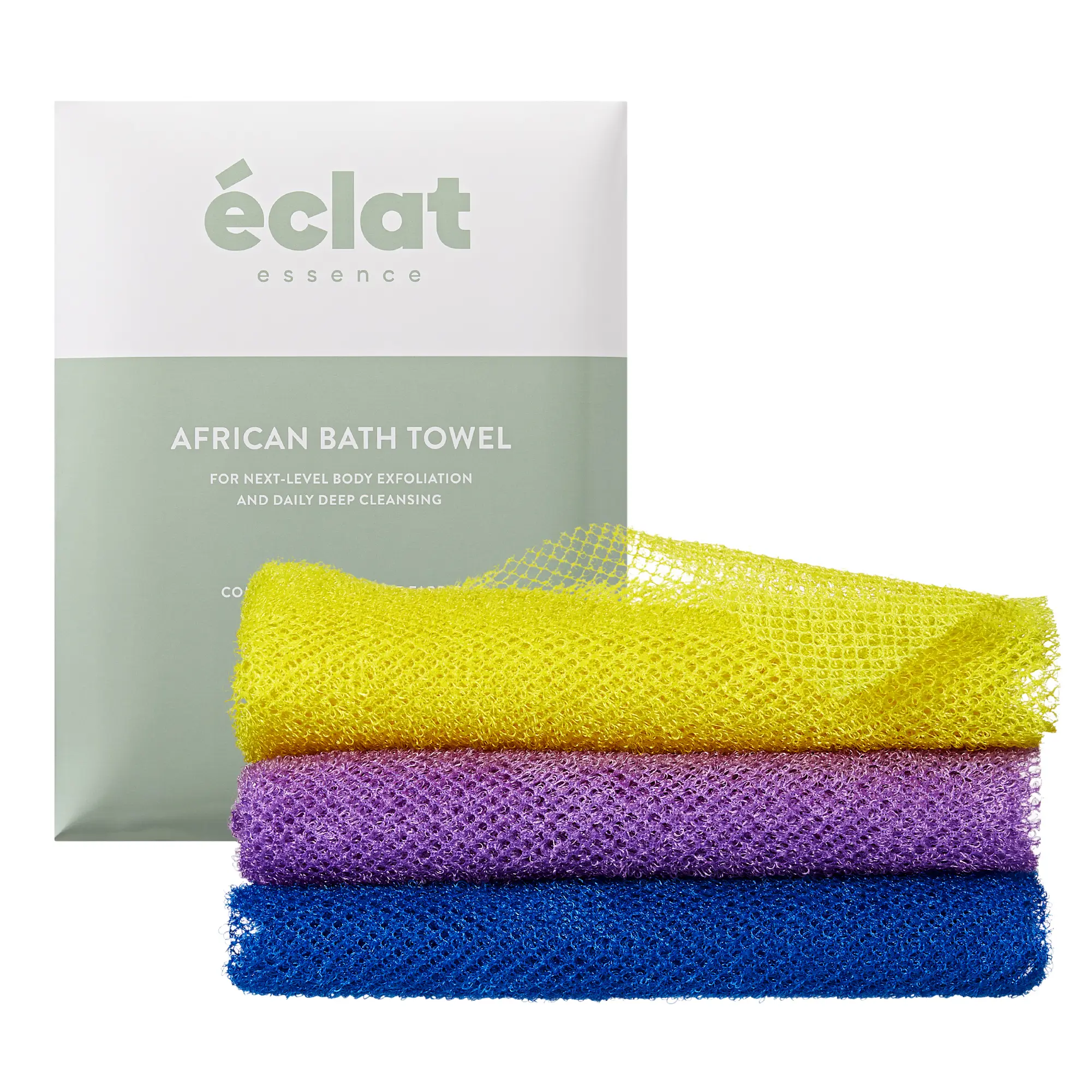 éclat African Bath Net Long Sponge – 1pc/ 3pcs Exfoliating Skin Smoother Shower Body Scrubber - Image 9