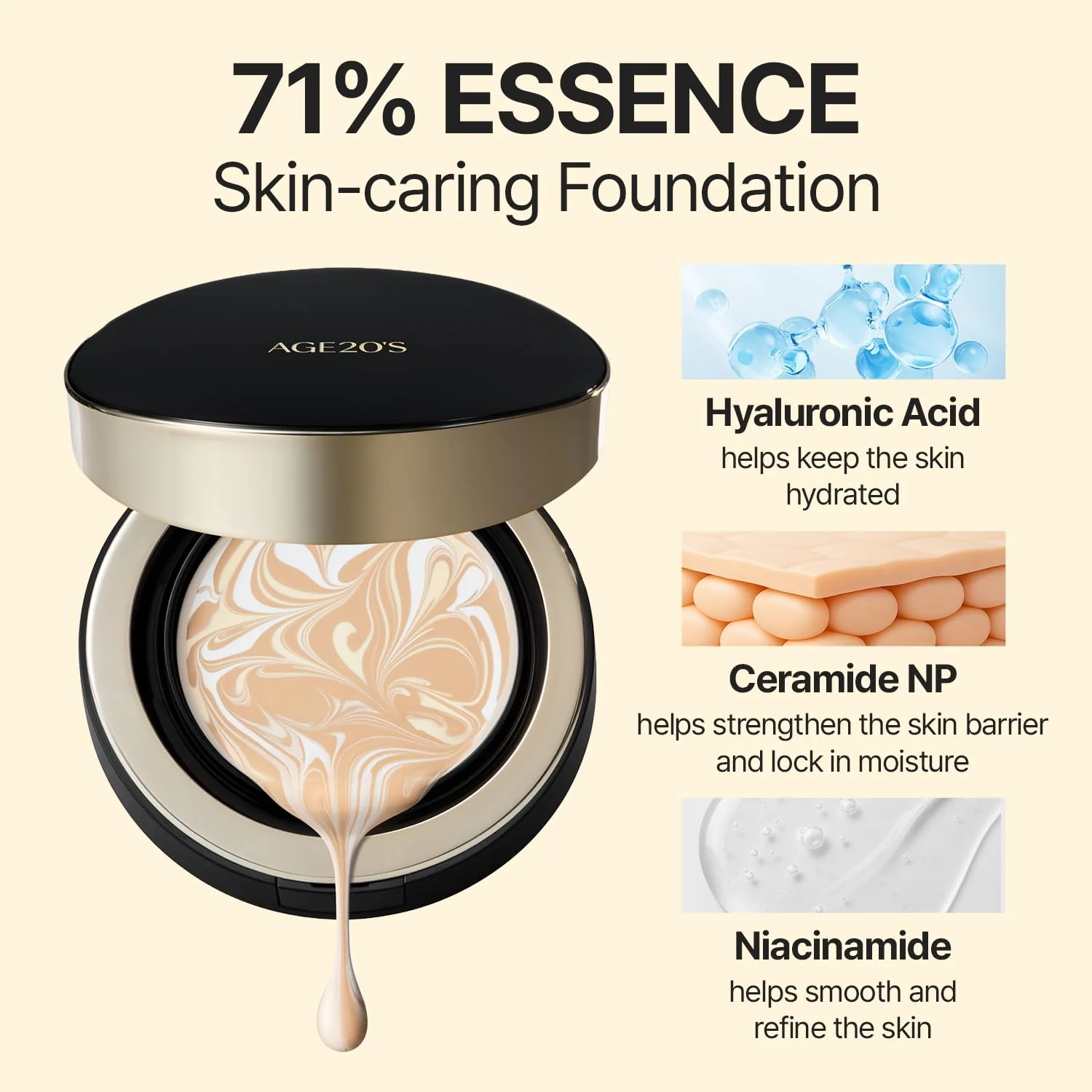 AGE20's Signature Essence Cover Pact SPF 50+ Vegan Hydrating Cream Foundation - Image 2