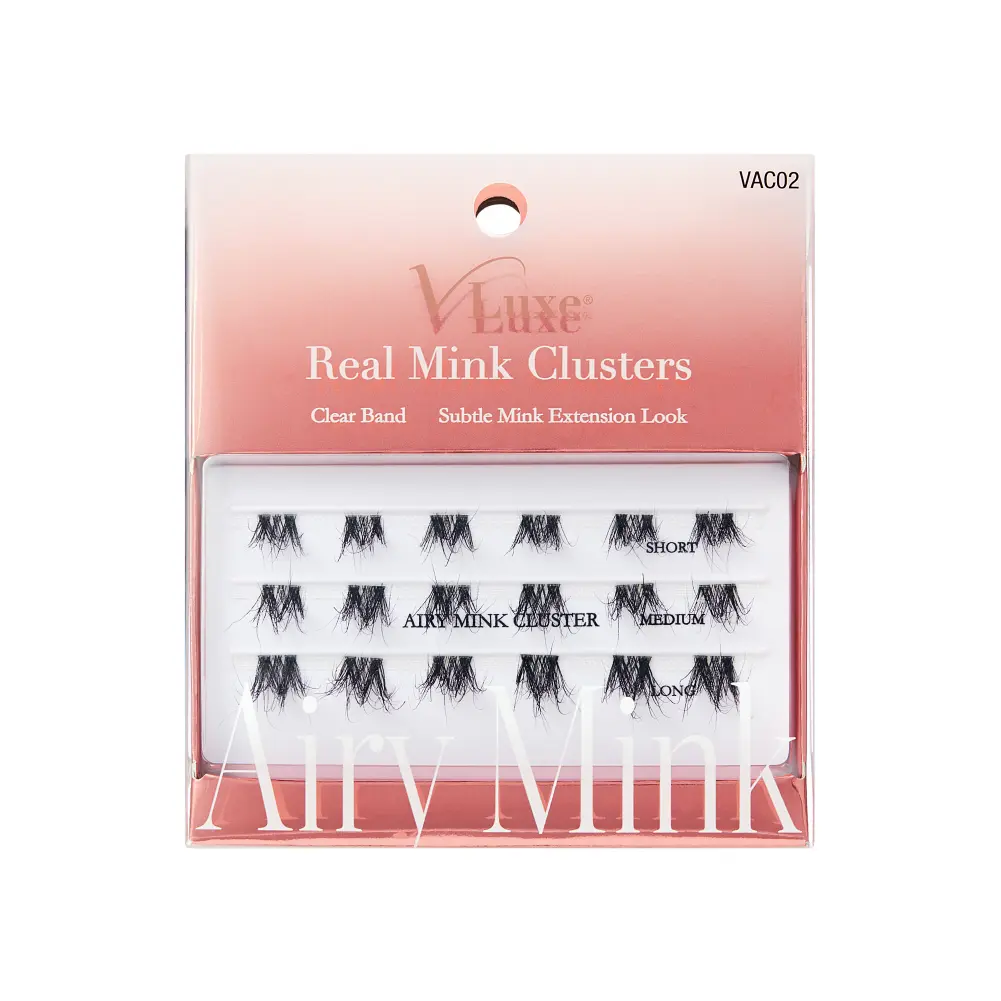 VLuxe By i•ENVY Airy Mink Strip Lash Cluster – 100% Real Mink Eyelash Extensions with Clear Band - Image 19
