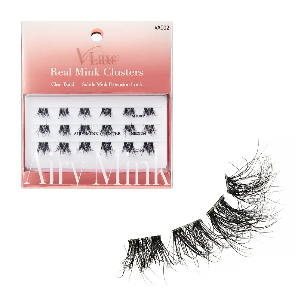 VLuxe By i•ENVY Airy Mink Strip Lash Cluster – 100% Real Mink Eyelash Extensions with Clear Band - Image 28