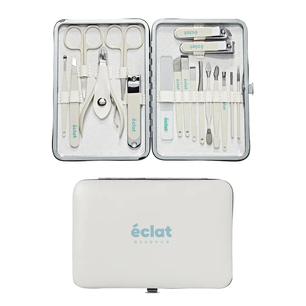 éclat All-in-One Manicure & Pedicure Grooming Kit with Travel Case – Cream (7 / 10 / 18 pcs) - Image 11