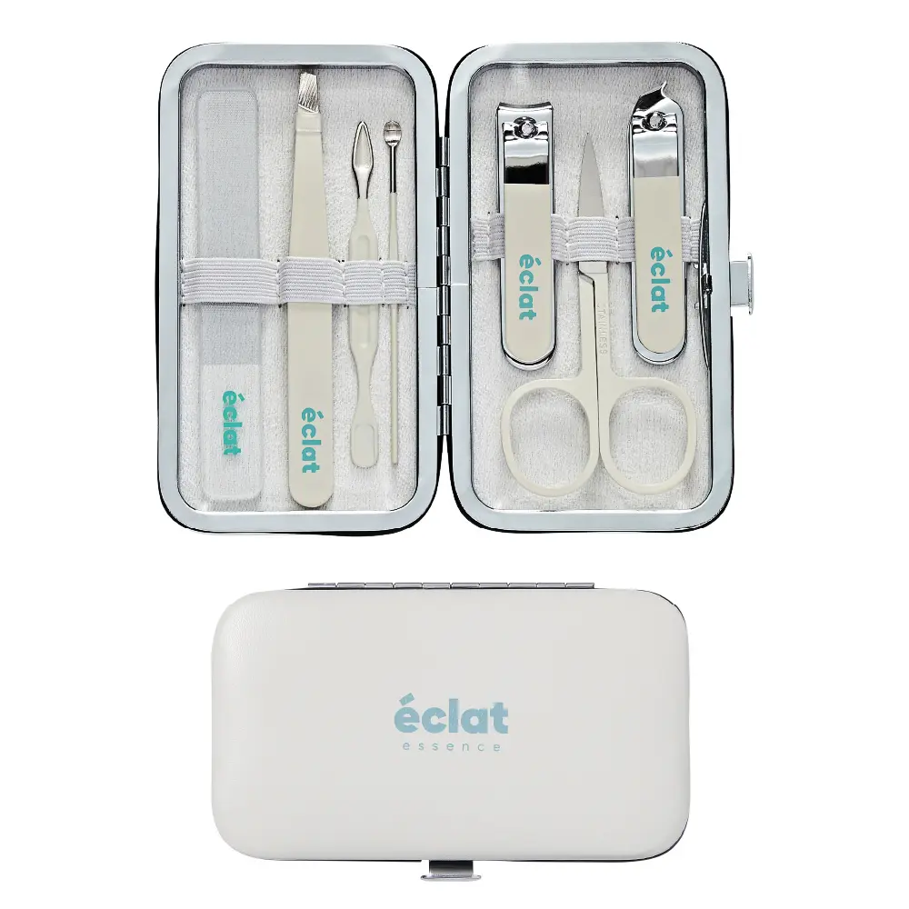 éclat All-in-One Manicure & Pedicure Grooming Kit with Travel Case – Cream (7 / 10 / 18 pcs) - Image 5