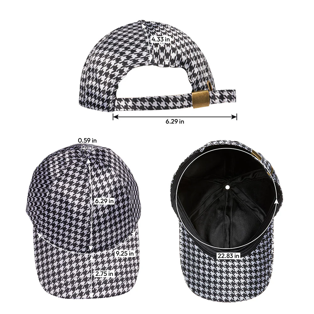 RED by KISS All Over Silky Satin Baseball Cap - Houndstooth - Image 4