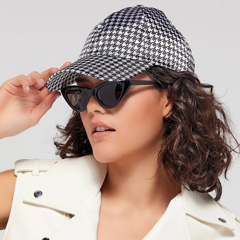 RED by KISS All Over Silky Satin Baseball Cap - Houndstooth - Image 6