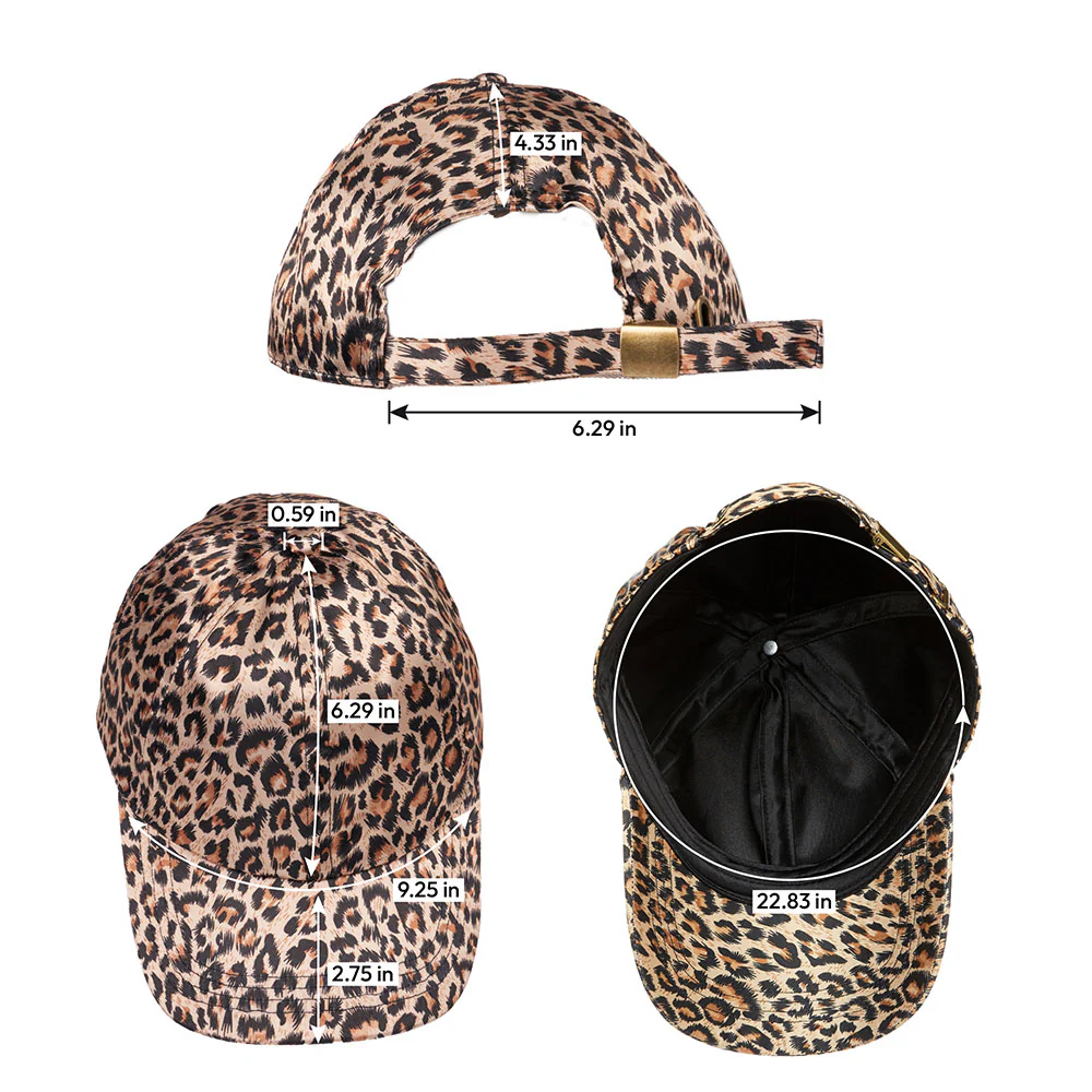 RED by KISS All Over Silky Satin Baseball Cap - Leopard - Image 4