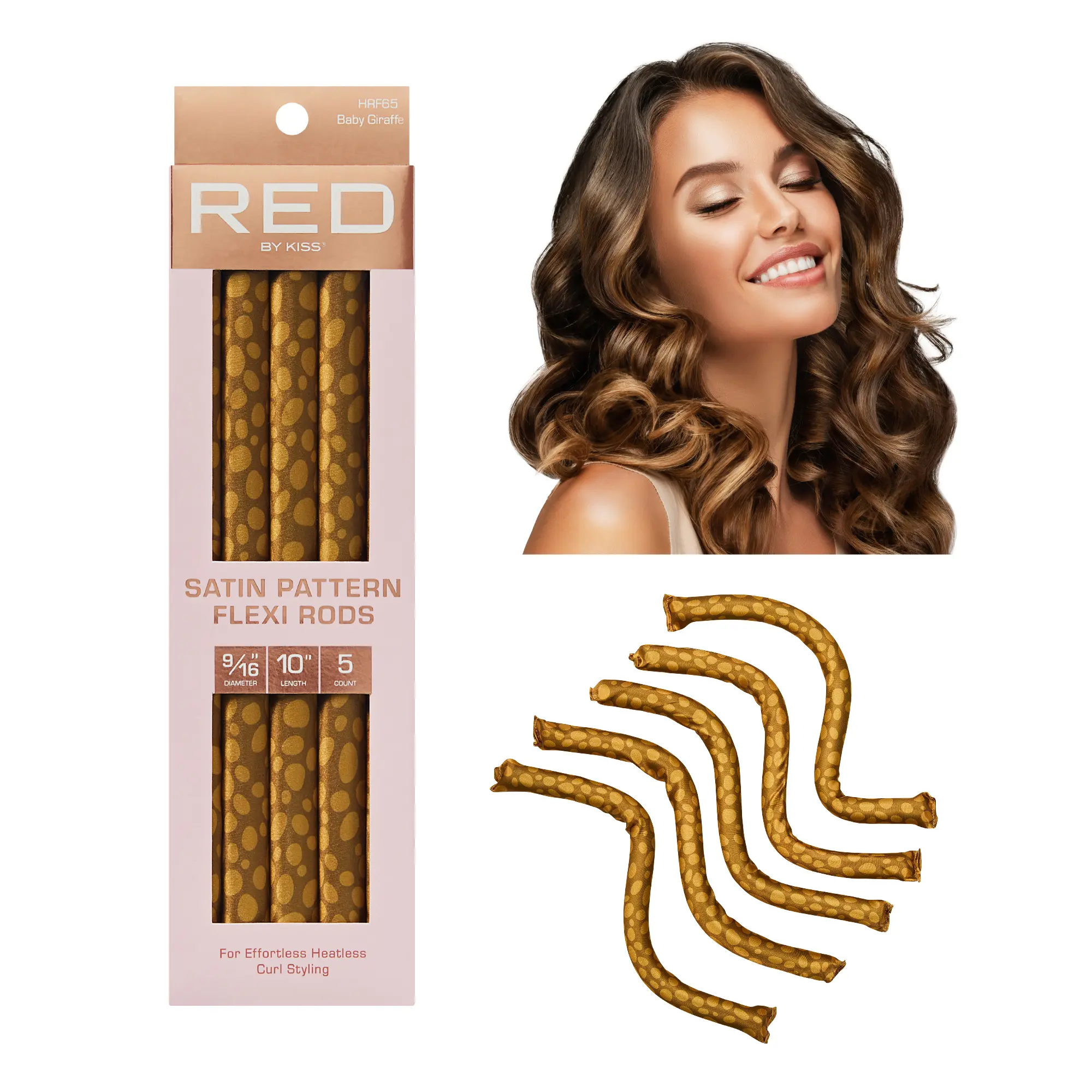 RED by KISS Animal Print Heatless Curling Silky Satin Flexi Rods - Image 9
