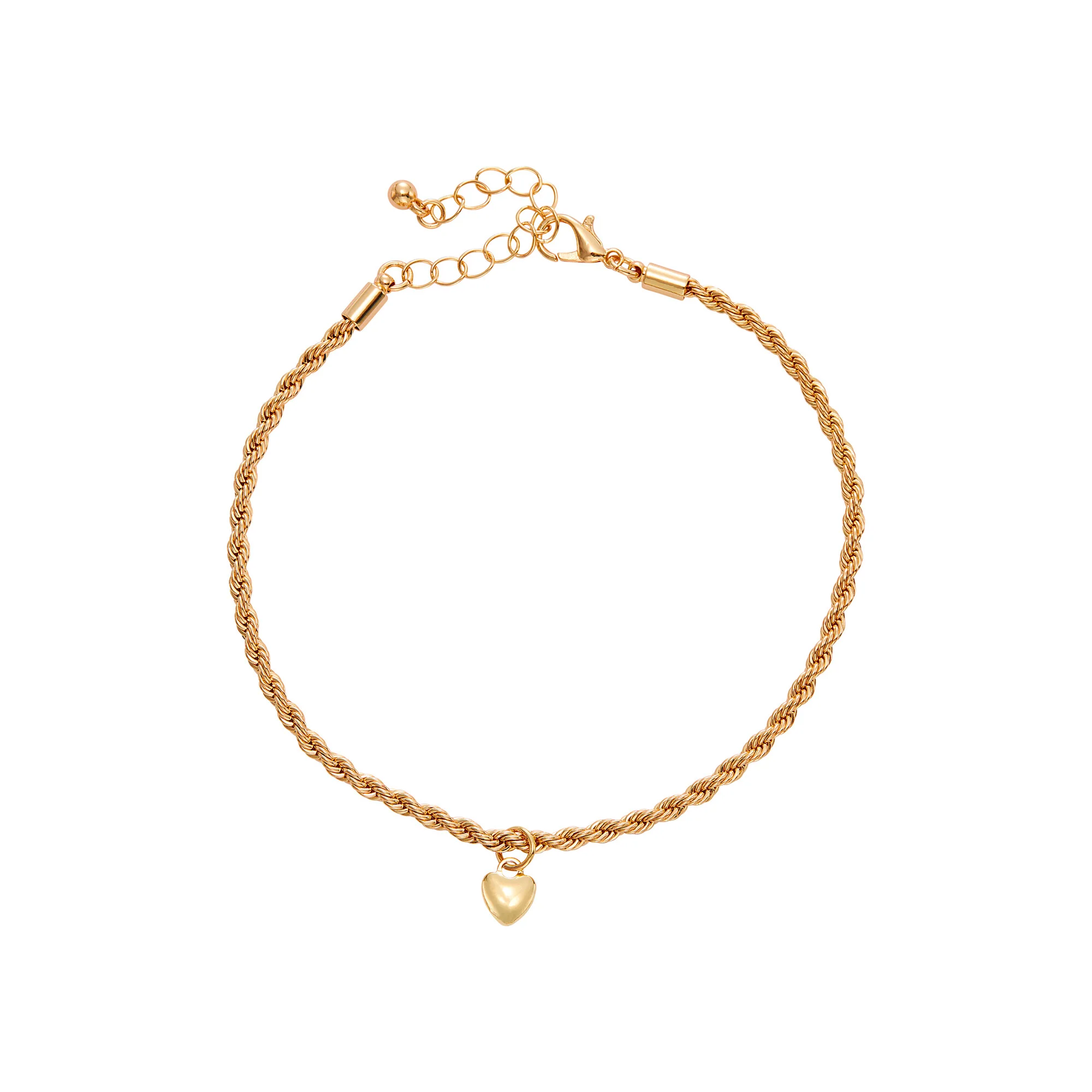 ARRIA Stacked Heart Anklet for Women - 14K Gold Plated & White Gold Tone - Image 4