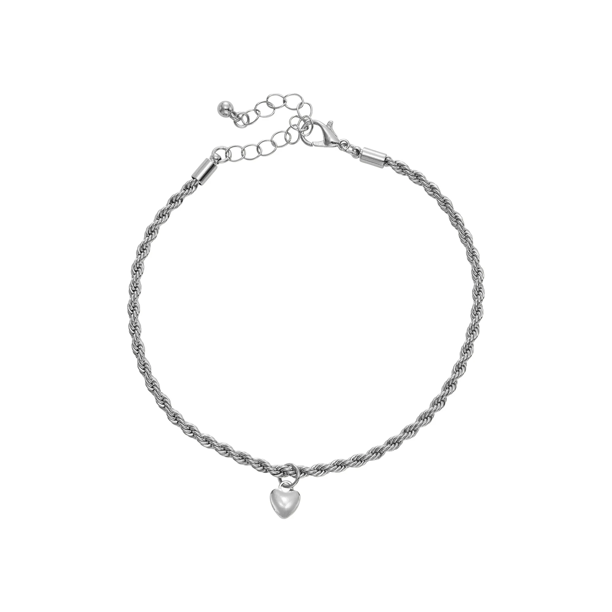 ARRIA Stacked Heart Anklet for Women - 14K Gold Plated & White Gold Tone - Image 9