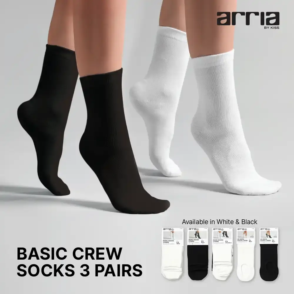 Arria 3‑Pack Basic Socks – Crew & Invisible No‑Show - Image 14