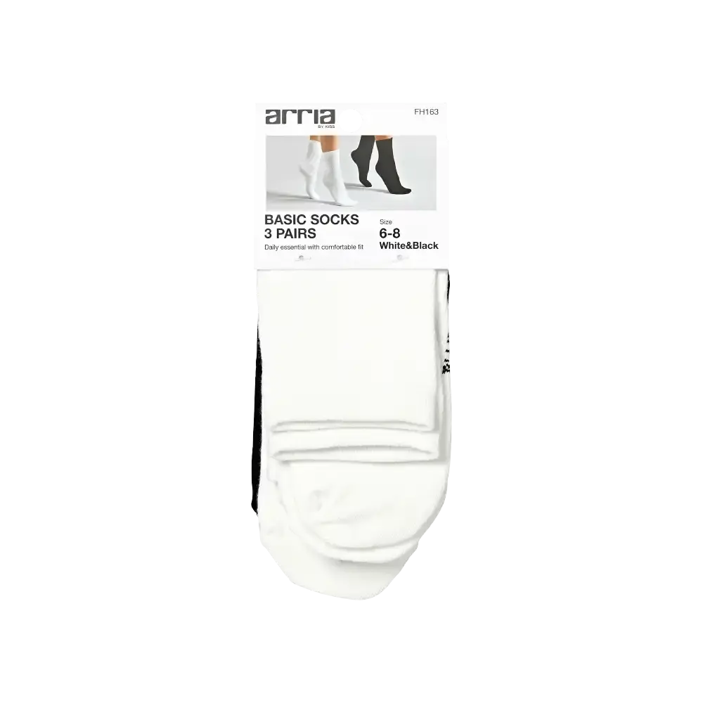 Arria 3‑Pack Basic Socks – Crew & Invisible No‑Show - Image 21