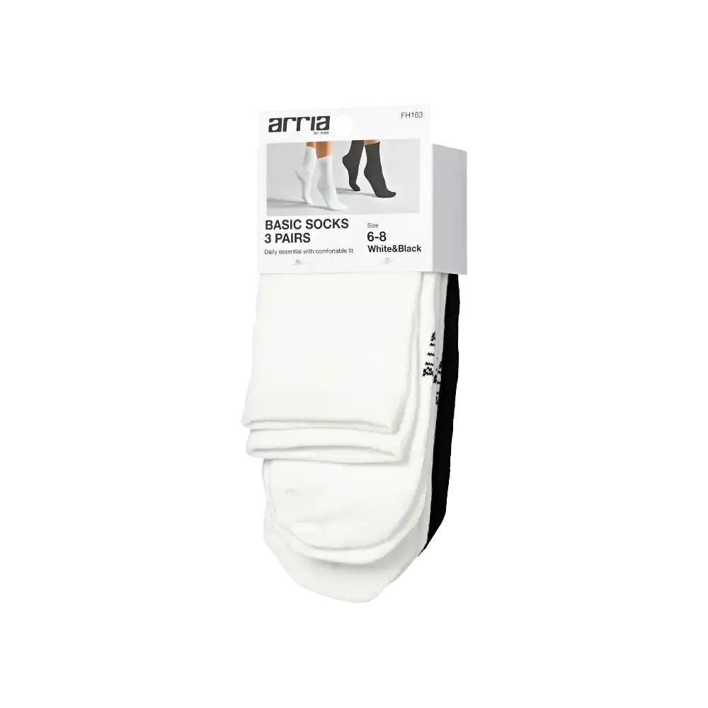 Arria 3‑Pack Basic Socks – Crew & Invisible No‑Show - Image 24