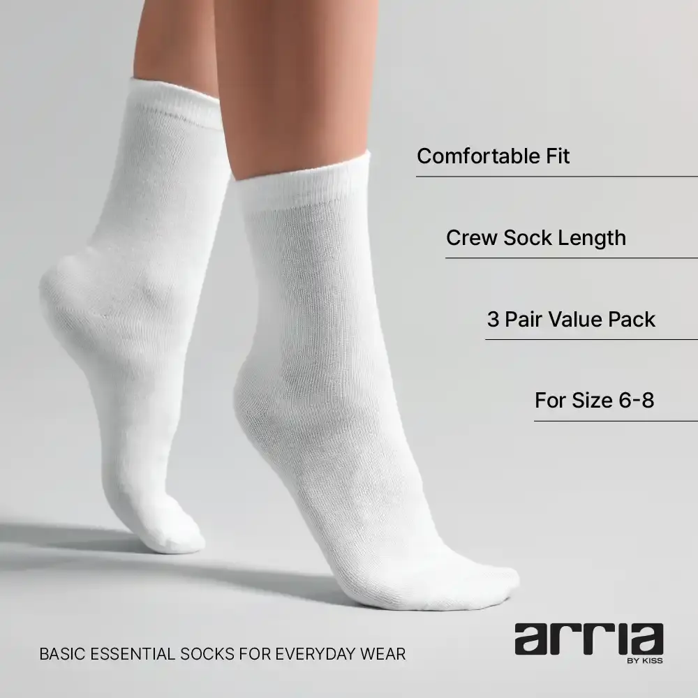 Arria 3‑Pack Basic Socks – Crew & Invisible No‑Show - Image 4