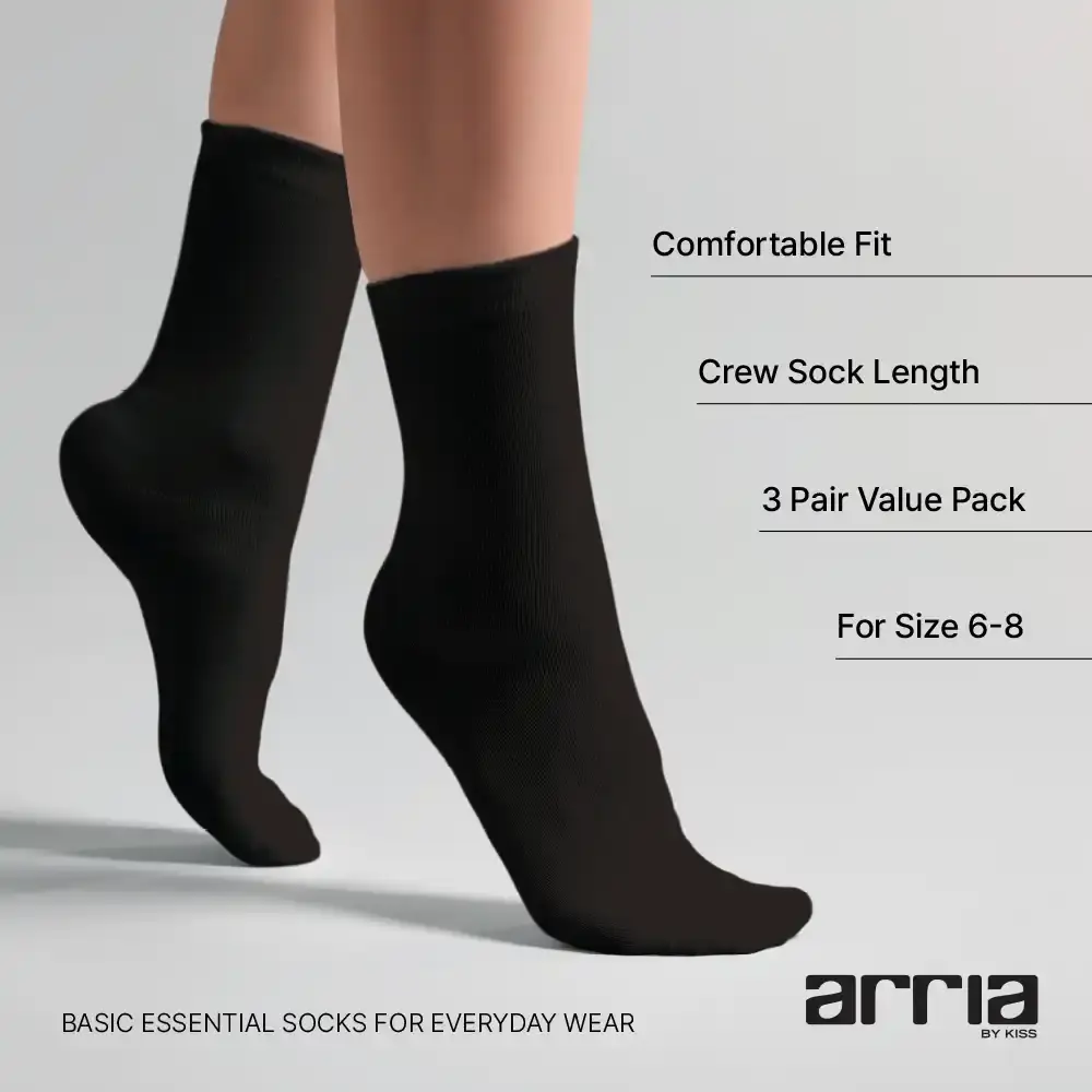 Arria 3‑Pack Basic Socks – Crew & Invisible No‑Show - Image 5