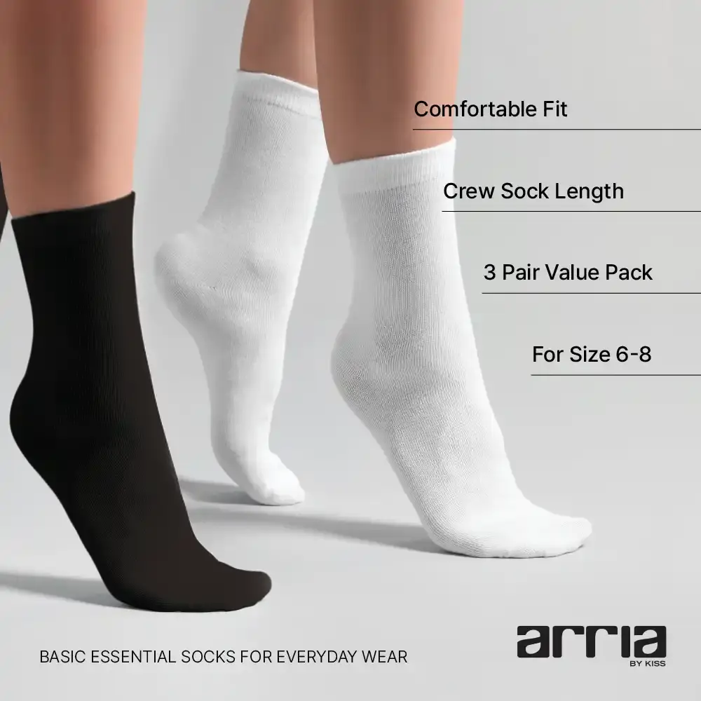Arria 3‑Pack Basic Socks – Crew & Invisible No‑Show - Image 6