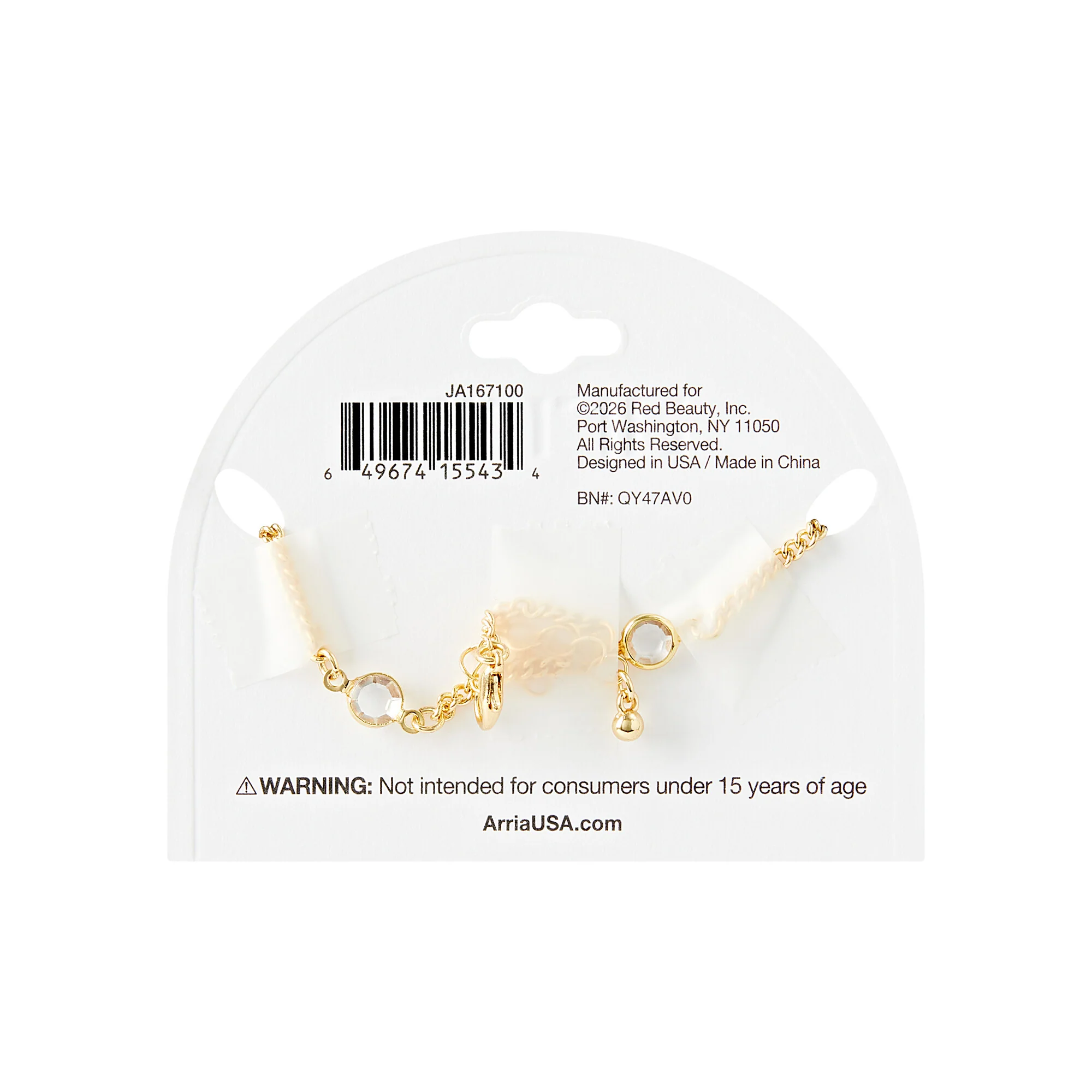 ARRIA Diamond Butterfly Trio Anklet for Women - 14K Gold Plated & White Gold Tone - Image 3