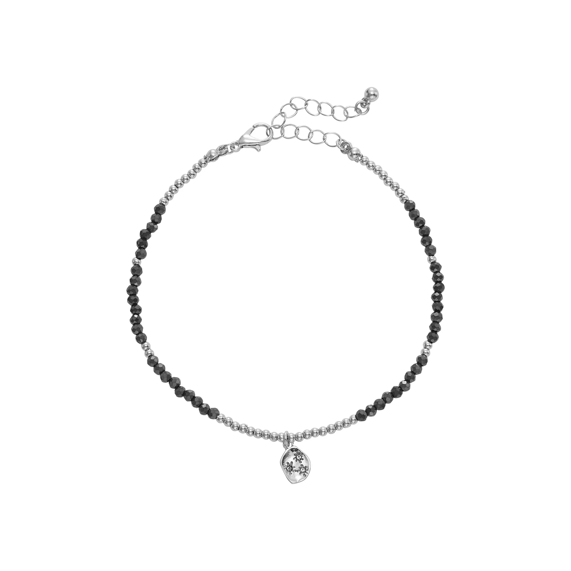 ARRIA Layered Black Beaded Anklet for Women - 14K Gold Plated & White Gold Tone - Image 8