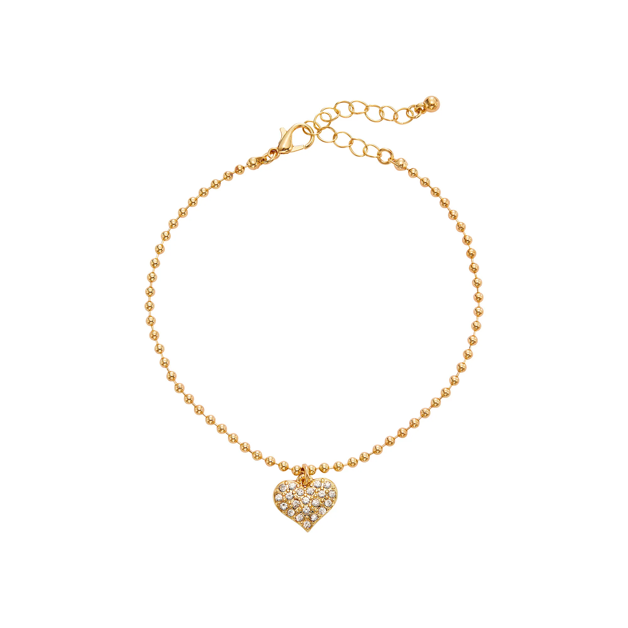 ARRIA Layered Sparkling Heart Anklet for Women - 14K Gold Plated & White Gold Tone - Image 3