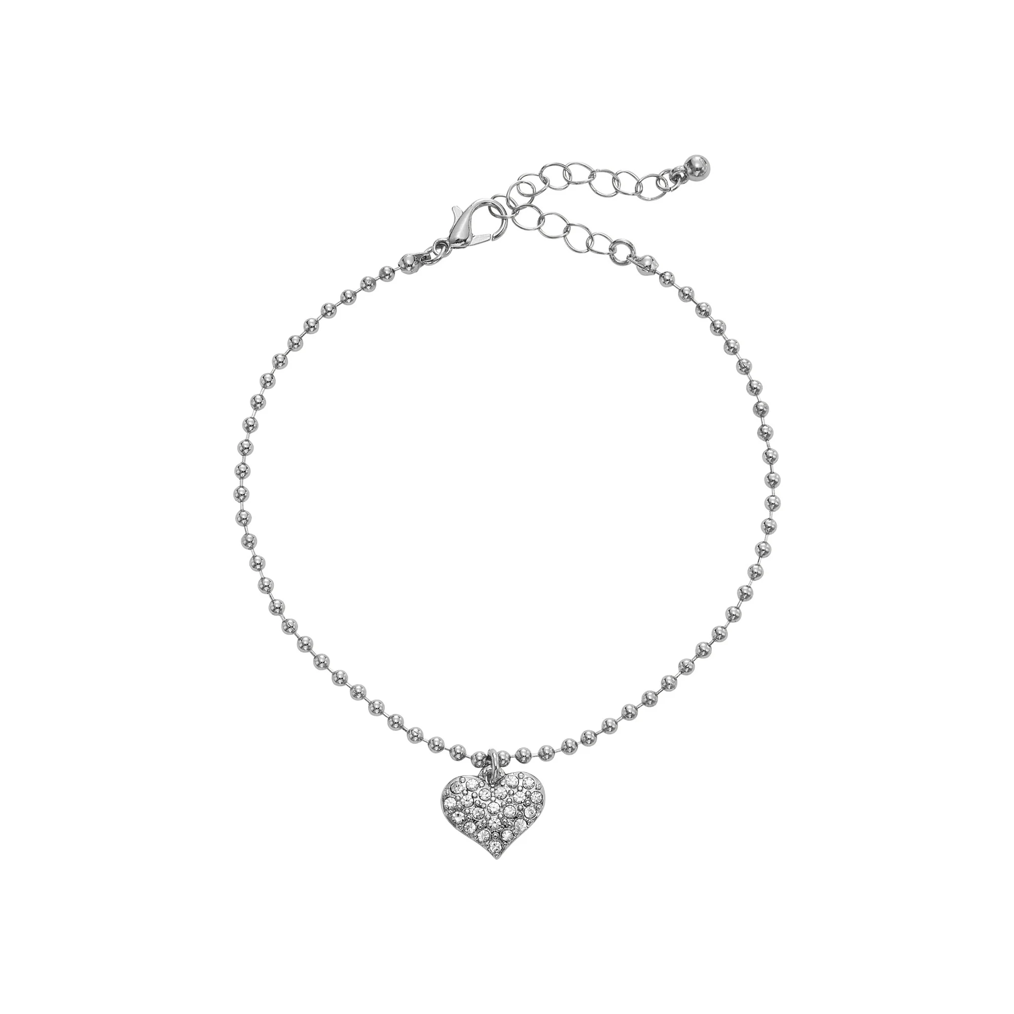 ARRIA Layered Sparkling Heart Anklet for Women - 14K Gold Plated & White Gold Tone - Image 8