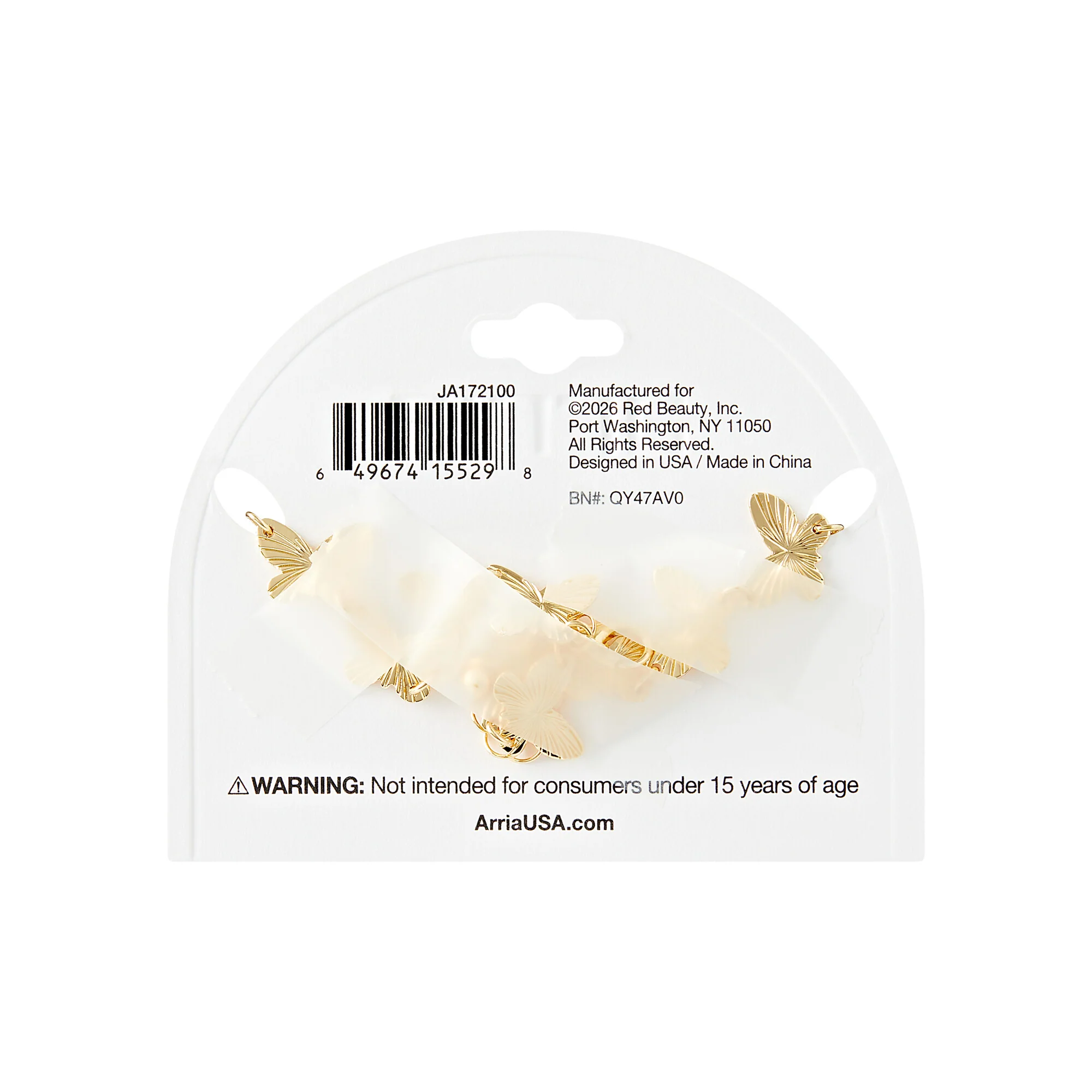 ARRIA Multi Butterfly Link Anklet for Women - 14K Gold Plated & White Gold Tone - Image 3