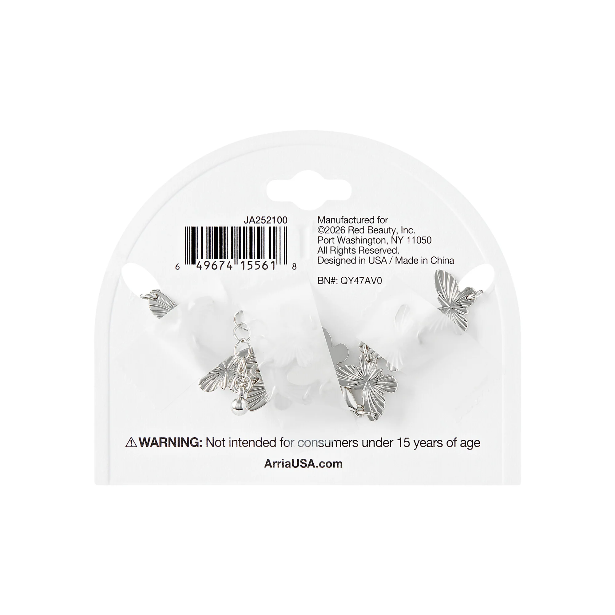 ARRIA Multi Butterfly Link Anklet for Women - 14K Gold Plated & White Gold Tone - Image 6
