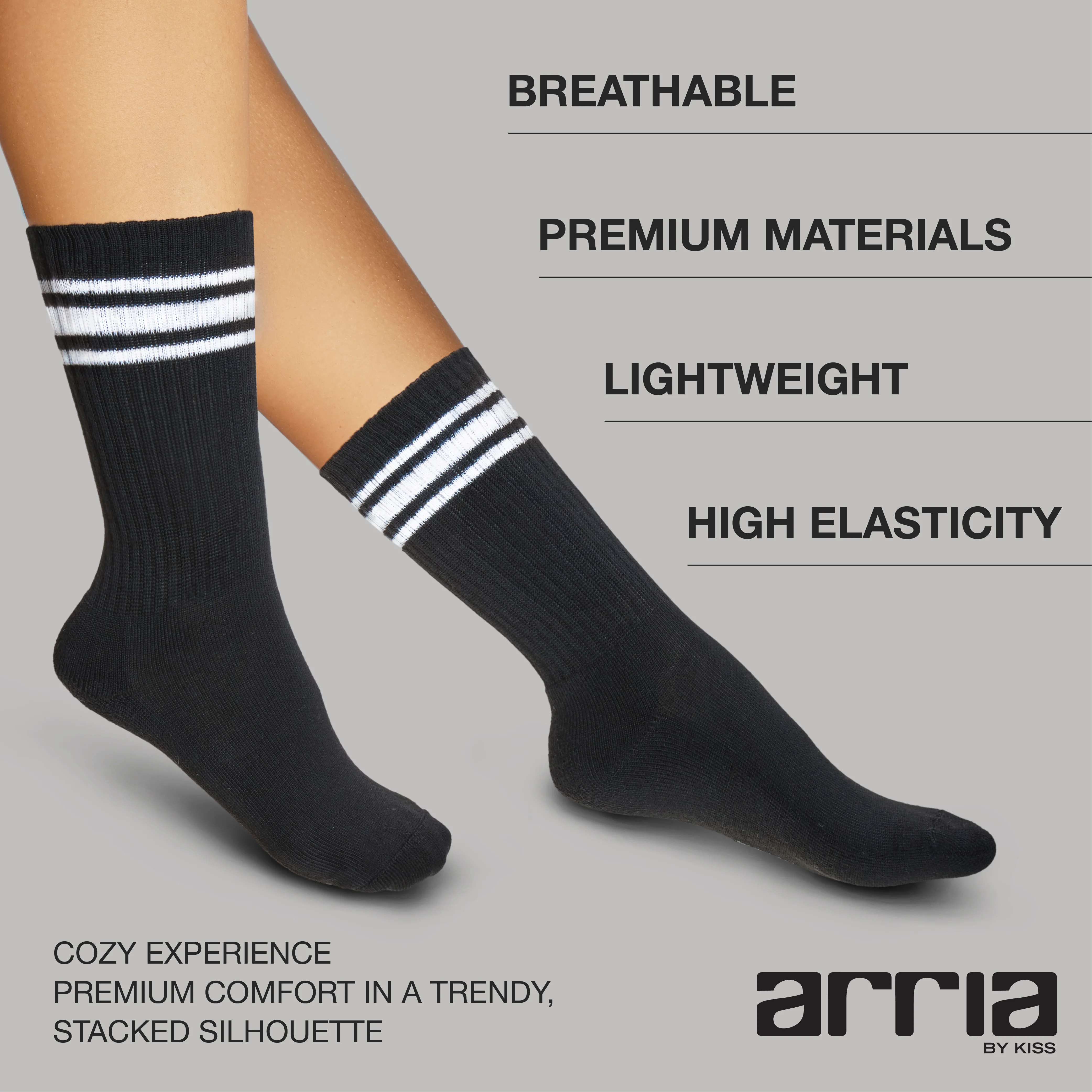 Arria Premium Cushioned Crew Socks - Everyday Cotton Blend - Image 9
