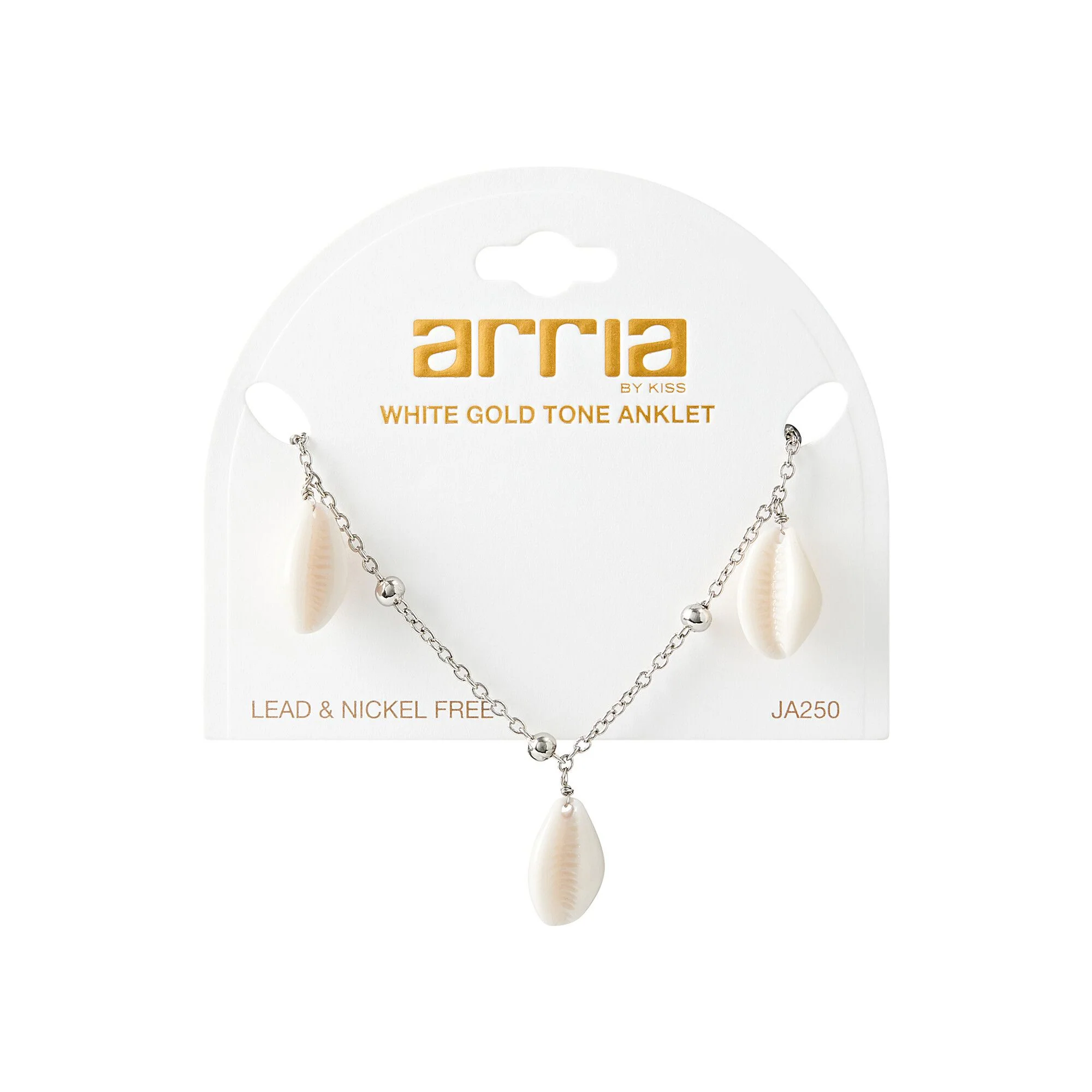 ARRIA Seashell Trio Charm Anklet for Women - 14K Gold Plated & White Gold Tone - Image 6