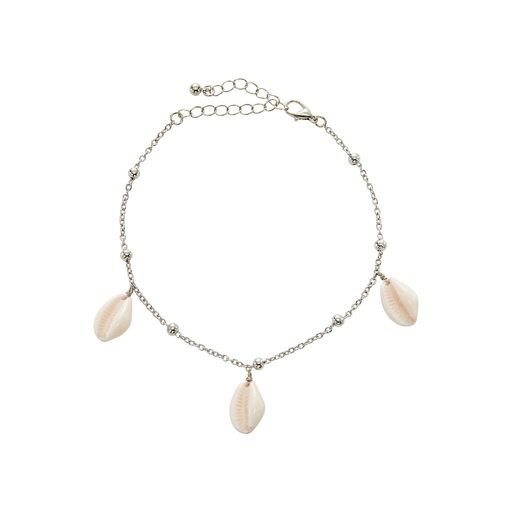 ARRIA Seashell Trio Charm Anklet for Women - 14K Gold Plated & White Gold Tone - Image 7