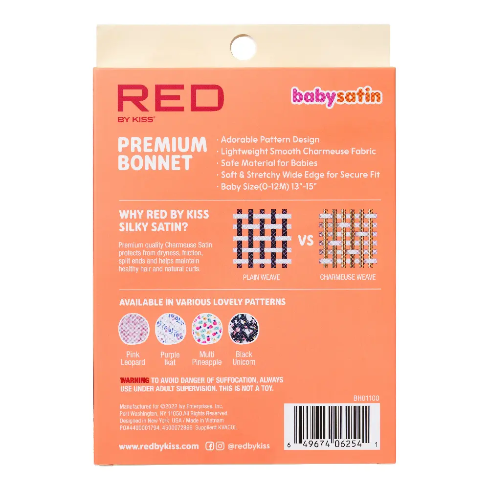 RED by KISS Baby Satin Hair Bonnet Sleep Cap - Image 16
