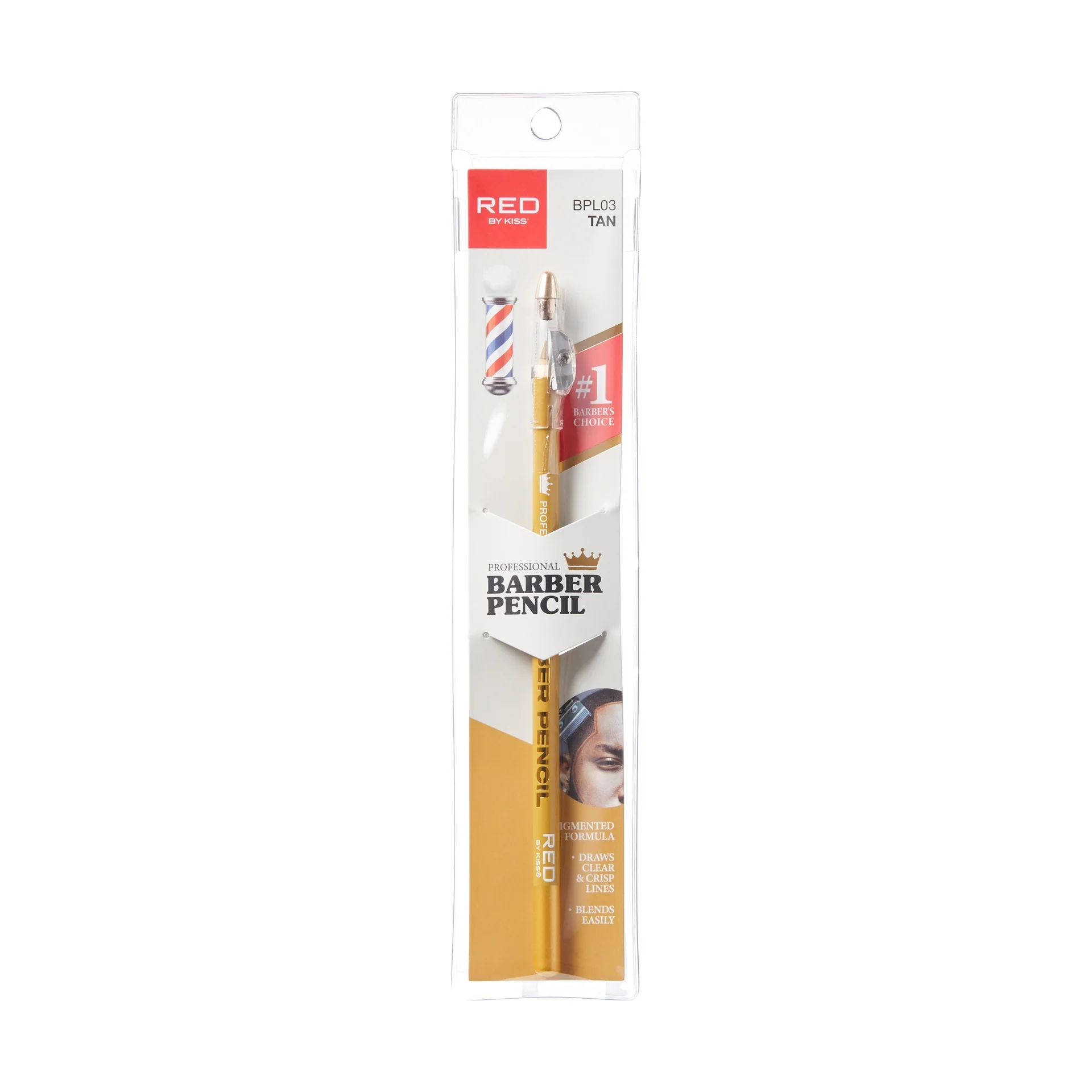 RED by KISS Barber Pencil Hairline Edge Liner With Built-In Sharpener - Image 3
