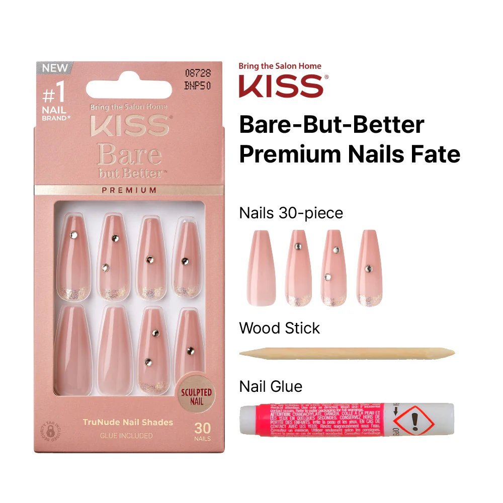 KISS Bare but Better Premium Nails - Fate - Image 3