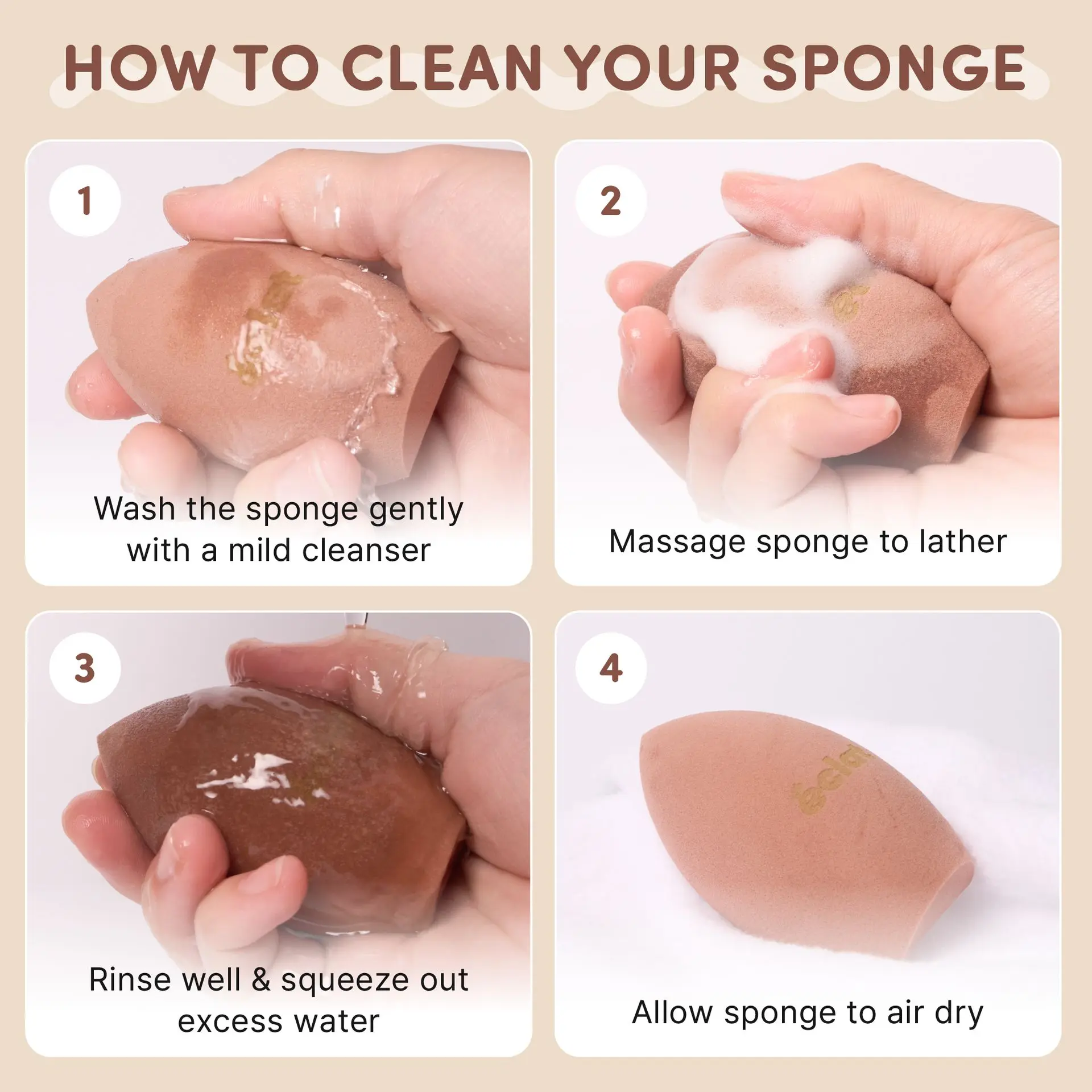 éclat Beauty Blender Makeup Sponge Set - 6pcs Super Soft & Bouncy Applicator - Image 15
