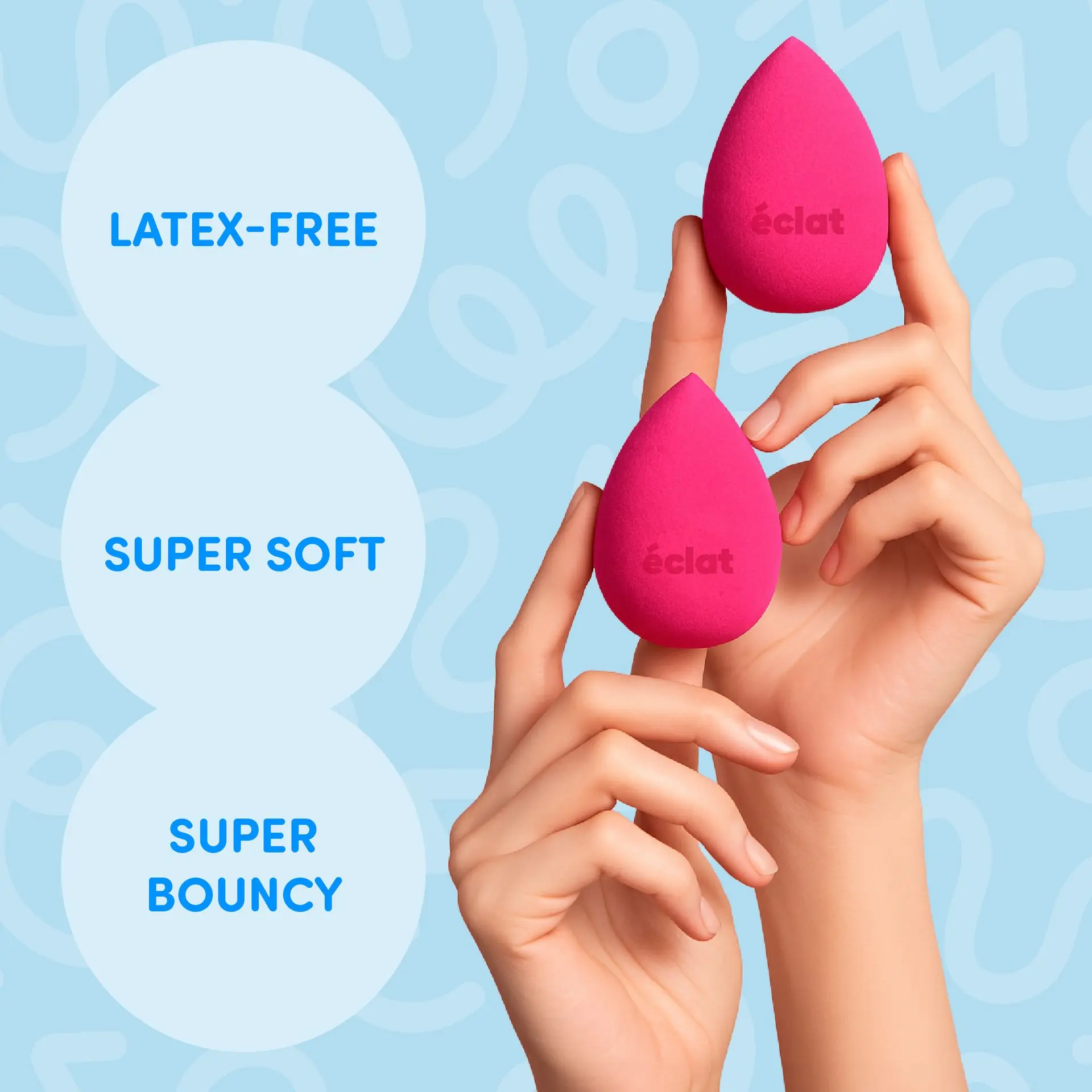 éclat Beauty Blender Makeup Sponge Set - 6pcs Super Soft & Bouncy Applicator - Image 3